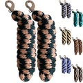Majestic Ally Polypropylene Lead Rope with Removable Nickel Bolt Snap, 5/8 x 10 ft, for Horses and Livestock, 2 Pack (Black -Turquoise) - color: Black -Turquoise