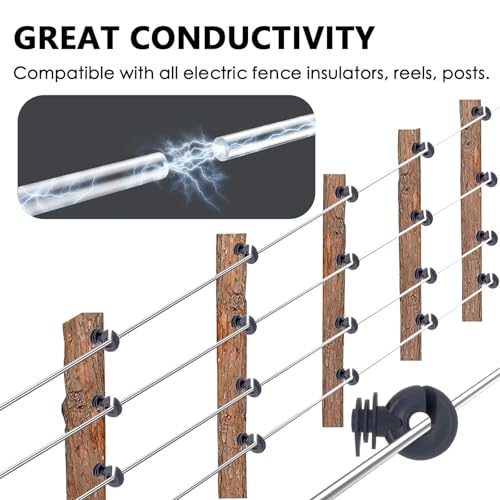 1000 ft 17 Gauge Aluminum Electric Fence Wire for Garden Fence, Electric Fence, Chicken Wire Fence,High Conductivity and Durability
