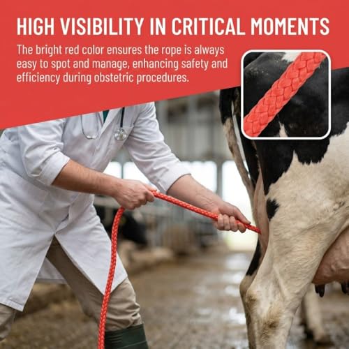 Livestock Birthing Tool Acrylic Reusable Durable Assisted Delivery Birthing Aid Red Safe Calving Rope Animal Obstetric Care