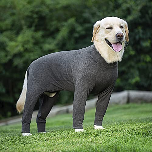 Dog Surgery Recovery Suit Female Male for Dogs After Surgery Medium Large Dogs Onesie Dog Pajamas Pjs Clothes (Pure Grey, 28 (Chest 26.77 in | Backlength 18.11)) - color: Pure grey, size: 28 (Chest 26.77 in | Backlength 18.11)
