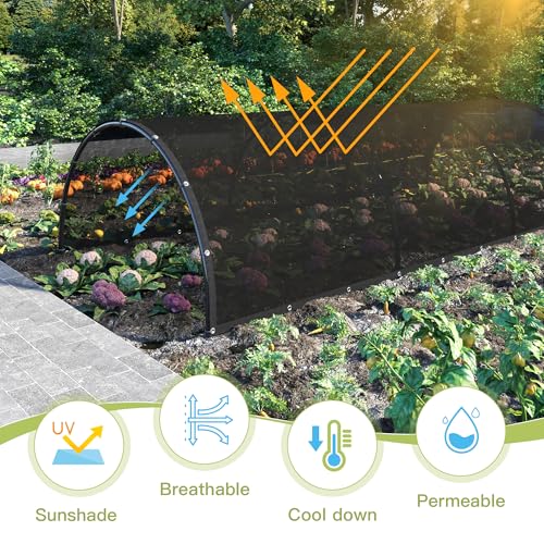 70% Patio Shade Cloth 10×14 FT with Grommets, Outdoor Sun Shade Fabric UV Protection for Backyards, Chicken Coop, Greenhouse, Carport, Garden, Black - size: 70%-1 0 × 1 4 FT