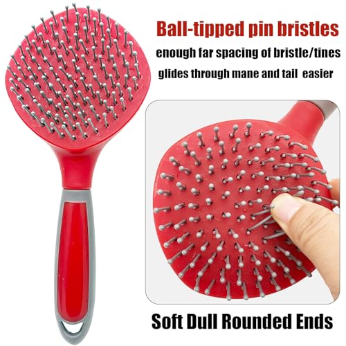 Horse Mane & Tail Combs Horse Brushes Shedding Brush Grooming Tool for Thick Coats Equine Long Haired Dogs