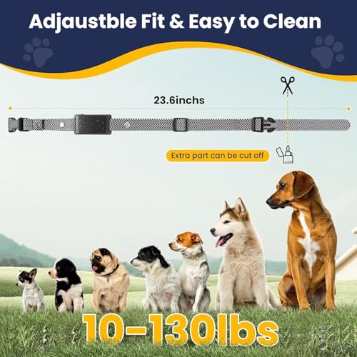 Wireless Dog Fence, Electric Fence for Dogs, Training Collar with Remote System 185 Days Standby Time, Waterproof & Flash Light Portable Dog Perimeter Collar with 3 Training Mode, Upgrade Black 1 PACK