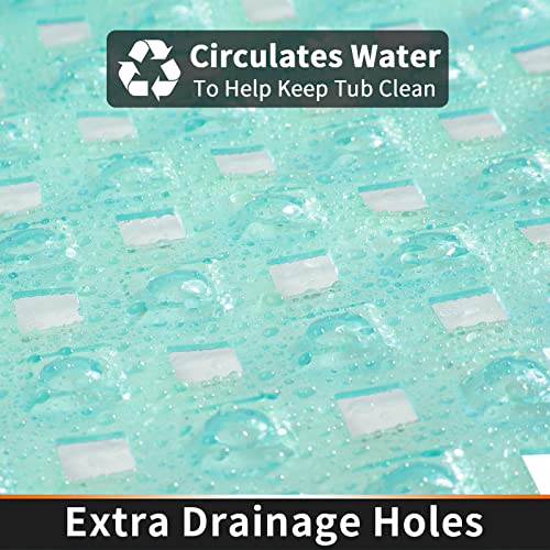 Yimobra Bathtub Mat Non Slip, Shower Mat with Strong Suction Cups & Drain Holes, 27.5"X15.5", Anti Slip Bath Tub Mat for Inside Shower, Machine Washable Fast Drying, Bathroom Essentials,Clear Green - color: Clear Green, size: 27.5 X 15.5 Inch