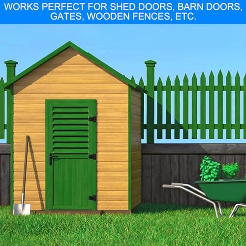 Heavy Duty Gate Hinges 3.5 inch 2 Pack Extra Thick Industrial T Hinges Barn Door Hinges Shed Door Hinges for Large Wooden Gates Wood Fence Outdoor - Black Iron Finish (Screws Included) - color: Black, size: 3.5"-2 Pack