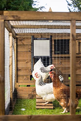 ChickenGuard Automatic Chicken Coop Door Opener, Power by Solar/Batteries/Electric. Strong Motor Lifts 2kg; Timer/Light Sensing; Motor Units only or Combination Kits (PRO + Door + Batteries) - size: PRO + Door + Batteries