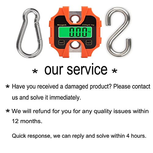 551 lb 250 kg Digital Hanging Scales Heavy Duty Crane Scale | High precision sensor, Large capacity, Portable design, 2 AAA Batteries(Not Included)