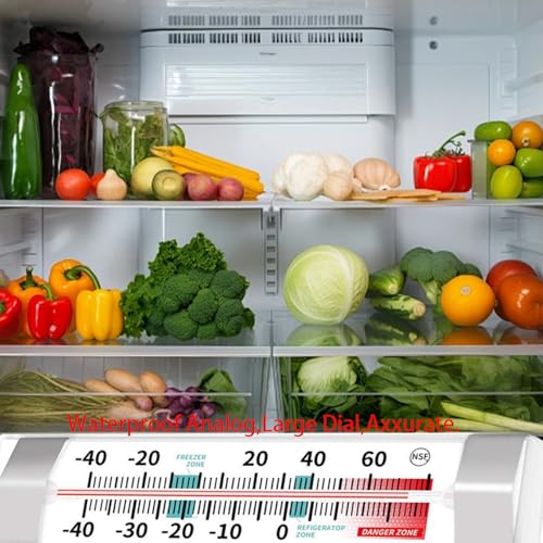 Refrigerator and Freezer Thermometer - NeilBee 3 Pack Fridge Thermometer with Stainless Steel Clip, Waterproof Analog, Large Dial, Accurate, Easy to Read for Kitchen, Restaurant, Cooler, Lab