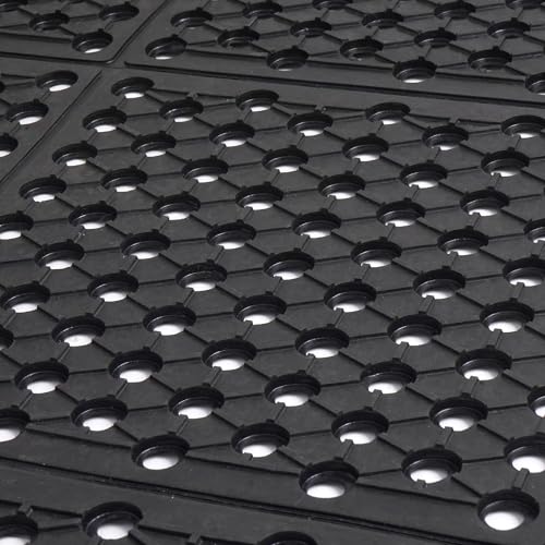 uyoyous Rubber Flooring Mat with Drainage Holes 82.67"x35.43" Resistant Anti-Fatigue Commercial Kitchen Mats with Non-Slip Backing Heavy Duty Rubber Drainage Mat for Industrial Kitchen