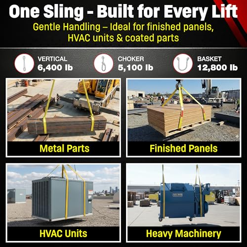 DD Sling 2 Inch x 25 Foot Nylon Lifting Sling – USA Made, 6,400 lb Vertical, 5,100 lb Choker, 12,800 lb Basket – 2-Ply Heavy Duty 900 Webbing, Type 4 Twisted Eye & Eye Rigging Sling - size: 2 in x 25 ft