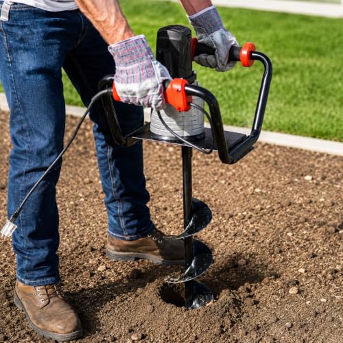 XtremepowerUS 1500W Electric Post Hole Digger Earth Auger Dig Hole Fence Post Hole Digging, Tree Planting with 6" Digging Auger Bit Set, 3/4" Shaft