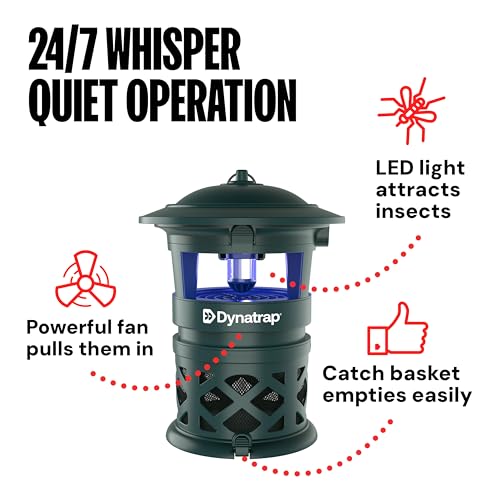 DynaTrap DT1130-GRSR 1/2 Acre Mosquito & Flying Insect Outdoor Trap and Killer – Kills Mosquitoes, Flies, Wasps, Gnats, & Other Flying Insects - Bug Zapper Alternative – Green | UV-LED Flying Insect Killer, Kills Mosquitoes, Gnats, Flies, Moths, Wasps, Bu