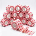 12 Pack Self Adhesive Bandage Wrap,Vet Wraps,2" X 5 Yards Elastic Cohesive Bandage Wraps,Beige Red - color: Beige Red, size: 2IN - 12Pack