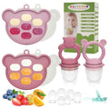 Baby Breastmilk Popsicle Molds & Baby Fruit Feeder (6 Pack), WAJIAYON Infant Food Freezer Tray Storage Containers, Silicone Teething Pacifier Feeder and Teether for Babies - color: 3-Pink