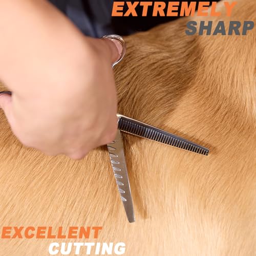 High-end Professional Dog Grooming Thinning Scissors Teeth Cutting Blending Shears Pet Texturizing Shears 7 Inch Extremely Very Sharp Stainless Steel Alloy For Cat Other Animals Groomer - color: 7inch Thinning Shears