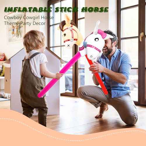 12 Pcs 40 Inch Inflatable Horsehead Stick Multicolor Blow Up Pony Stick Balloon for Kids Birthday Horse Themed Party Supplies (Color Set 1) - color: Color Set 1