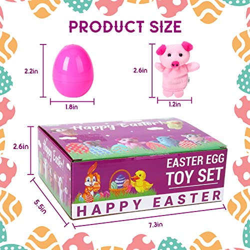 12pcs Easter Eggs Filled with Finger Puppets | for Easter Basket Stuffers, Easter Eggs Hunt, Easter Party Favor, Easter Gift for Kids - style: 12pcs