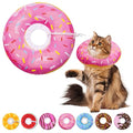 Seyezo Cat Cone Collar, Adjustable Cat Recovery Cone, Donut Pink, Large | Soft, Stop Licking, Cute Donut E Collar, After Surgery Elizabethan Protective Cone, Cat Neck Pillow - color: Donut Pink, size: Large