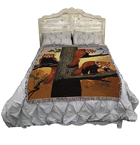 Pure Country Weavers Red Panda Blanket by Vincent HIE - Gift Tapestry Throw Woven from Cotton - Made in The USA (72x54) - color: Red Panda