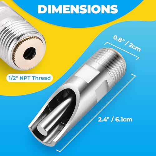 NATGAI 20 Pack Pig Water Nipple, 1/2" NPT Stainless Steel Automatic | Pig Nipple Waterer, Heavy Duty Hog & Swine Water Drinker Feeder, Pig Nipple Drinker for Sows, Piglets & Goats Drinking System