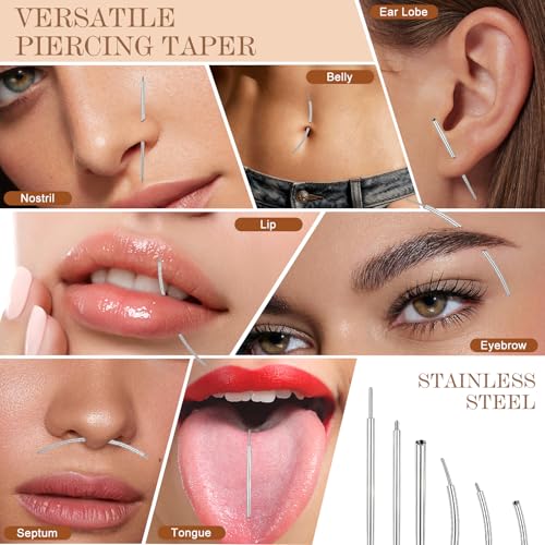 2Pcs Piercing Ball Grabber Tool for Changing Jewelry, Stianless Steel Flat Back Earring Applicator Internally Threaded Push Pin Piercing Grabber Tool - color: Silver-C