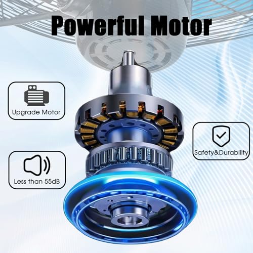 20 Inch Wall Mount Fan with Mist, Powerful Airflow Oscillating Fans | Max 7100CFM Heavy Duty Industrial Wall Mounted Fan with 17.5FT Misting Hose for Garage, Factory, Patio, Greenhouse, Porch