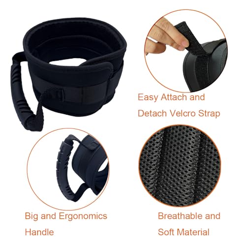 Thigh Lifter Strap Leg Lifting Strap Pull Up Assistance Belt Foot Transfer Aid Knee Lifter Loop with Handle Patient Leg Training Mobility Device for Elderly and Disable (1)