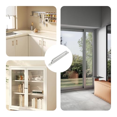 2PCS 8.8” Stainless Steel Barn Door Pulls, Brushed Silver Sliding Door Handles for Cupboard Cabinet Wardrobe Drawer Shed - size: 8.8inch