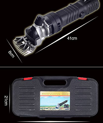 Huanyu 350 W Electric Sheep Goat Clippers Shears Groomer Wool Shearing Sheep Clipper Sheep Shearing Clipper Sheep Wool Shear Livestock Pet Animal Farm 2400 rpm & 13 straight blade