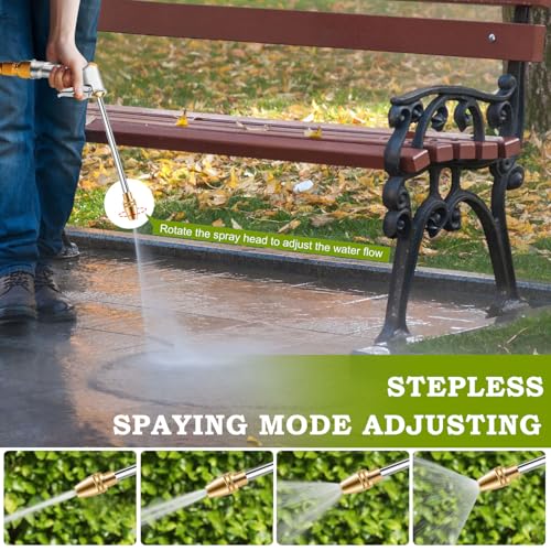 Garden Hose Nozzle Sprayer High Pressure Garden Hose Nozzle Heavy Duty Water Sprayer for Garden Spray Patio Outdoor Washer Pet Shower Car Wash attachment - color: Silver