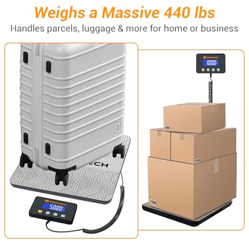 440lb Shipping Scale Heavy Duty Postal Scale with Separate Display | Type-C Charging, Hold & Tare | Avoid Overpaying Postage for USPS, UPS, FedEx | Small Business & Warehouse