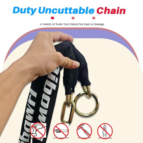 Heavy Duty Cut Proof Security Chain 4ft x 3/8 "Hardened Steel Cut Proof Lock for Motorcycles Trailers Gates Garage Anti Theft Security Chain (4ft) - size: 4ft