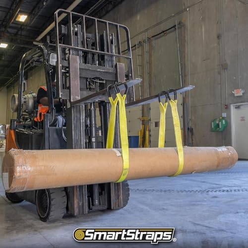 SmartStraps 2”x6’ Nylon Webbing Sling (1pk) – 6,400lb Vertical Lifting Capacity – Safely Lift Heavy Loads, Made with Strong Flexible Webbing, Small, Yellow - size: 6" 6400 lb - 1PK