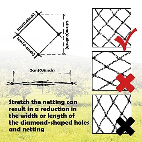 Bird Netting 25x50 Ft, 1In Mesh Garden Bird Netting, Fruit Tree Netting | Heavy Duty Woven Mesh Garden Netting, Pest Barrier for Plants & Blueberry, Animal Mesh Fence Against Birds, Deer, Poultry - size: 25x50ft-1in mesh