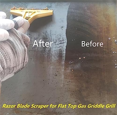 Razor Blade Scraper with 20 PCS Extra Blades and Gloves. | 4"Heavy-Duty Floor Scraper,Ideal for Cleaning Windows,Glass,Tiles,Wall,Labels,DIY Renovators,Professional Cleaners