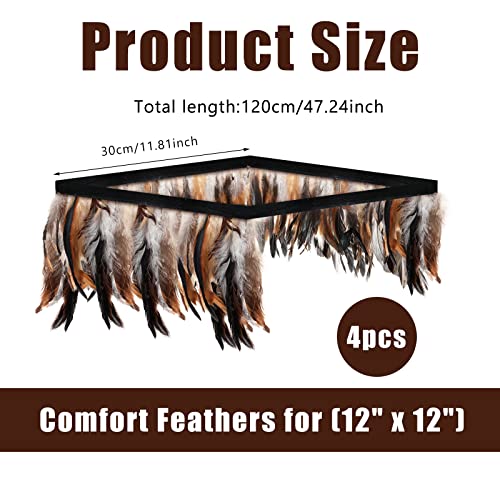 Jutom 4 Pieces Comfort Feathers for Chick Brooder 12 x 12 Inch Chick Brooder Heating Plate Feathers Skirt Chicken Brooder Box Supplies Baby Chicken Coop Warmer Poultry Incubator Heater Plate