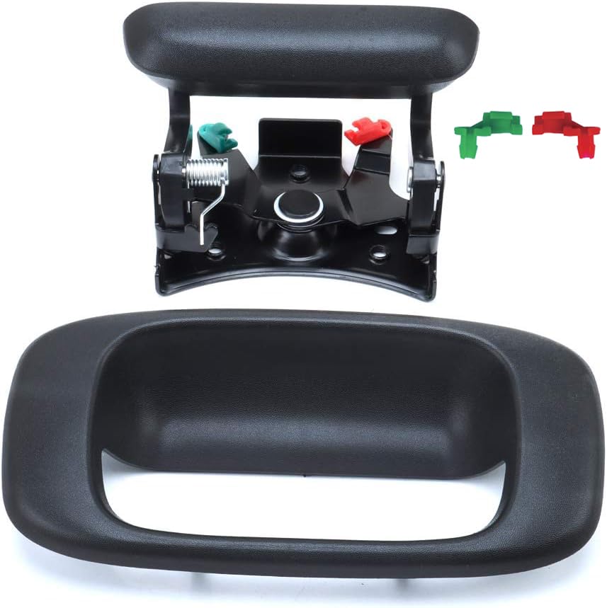 15997911 Tailgate Handle Latch and Bezel Trim with 2 Pairs Rod Clips | Fit For 1999-2007 Chevy Silverado GMC Sierra 1500 1500HD 2500HD 2500 3500 Replaces 15228539, 15228541, 15228540, 77488
