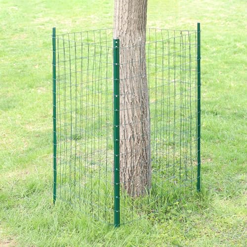 Green PVC Coated Welded Wire Fence 48" x 50' Roll, 2"x3" Mesh, 16 Gauge | Vinyl Coated Garden Fencing, Yard & Pet Barrier, Chicken Wire Fencing, Dog Enclosure Mesh, Vegetable Plant Protector - color: Green, size: 2''x3'' 16GA 48''x50'