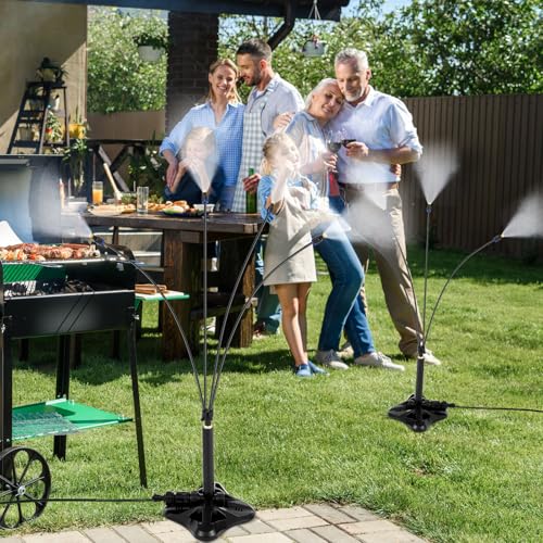 VIHOSE 2 Set Standing Misters for Chicken Coop, 30.7 Inch Height Portable Misting System, 26.2 ft Stand Misting Line for Chickens, Helps Keep Flocks Cooler During Hot Weather, Reduce Dust