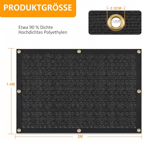10' x 20' Garden Shade Cloth, 50% Sunblock Mesh with Grommets | Breathable 50% shade cloth with reinforced taped edges and grommets every 40 in for greenhouses, gardens, patios and kennels - size: 10'x20'