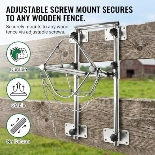 Heavy Duty Adjustable Stainless Steel Sturdy Goat Sheep Stand | Premium Reinforced Stainless Steel Livestock Trimming Goat Stand, 4-17.7 Inches Adjustable Height Animal Care Feeder Unit
