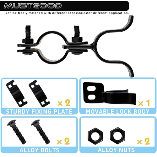 Chain Link Fence Gate Latch, 1-3/8"x1-3/8", with Padlock Hole and Mounting Hardware, Black (Black) 2 Packs - color: Black