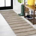 JONATHAN Y Wide Stripe Indoor Outdoor Runner Rug 2X8 Brown/Natural, Bo Modern Farmhouse for Backyard, Patio, Porch, Easy-Cleaning, High Traffic, Pet-Friendly, Non-Shedding (TSN101A-28) - size: 2'2" x 8' (Runner)