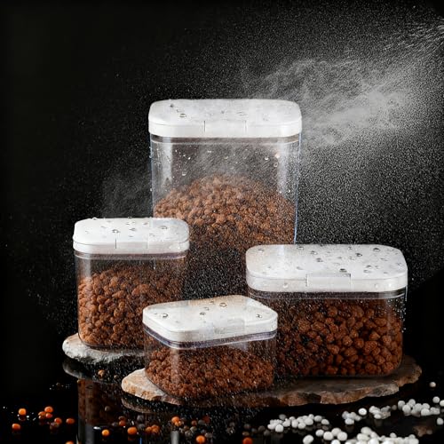 LivLab Mker 25 lb Airtight Dog Food Storage Container with Scoop | Large airtight BPA-free bin with measuring cup keeps up to 25 lb of dry dog or cat food, treats, rice, or flour organized. - color: (D1035)-1.2L-2