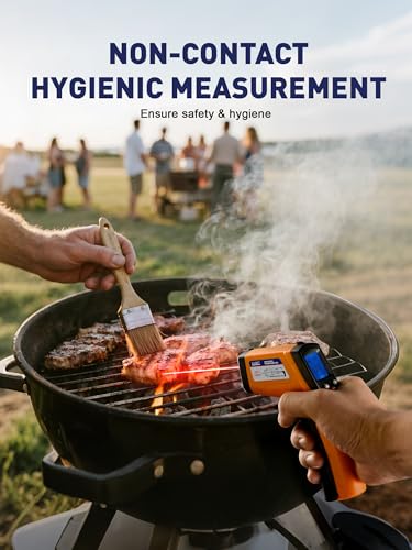 Infrared Thermometer Gun -58°F to 788°F Range (Not for Human Body Temp) | Digital Temperature Gun for Cooking, BBQ, Oven, Engine, HVAC | Non-Contact Measuring & Backlit Digital Display