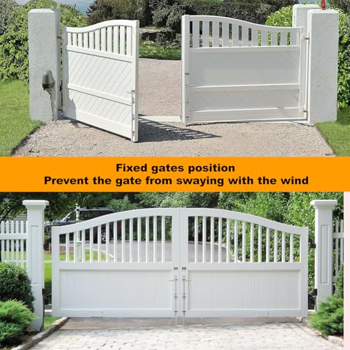 36" Cane Bolt Drop Rod for Gate, Silver Heavy Duty Gate Latch 2 Pack | Gate Latch for Wooden Fence Metal Gates, Gate Ground Stopper Hardware for Wood PVC Vinyl Metal Gates - color: 36"-Silver, size: 2 Pack