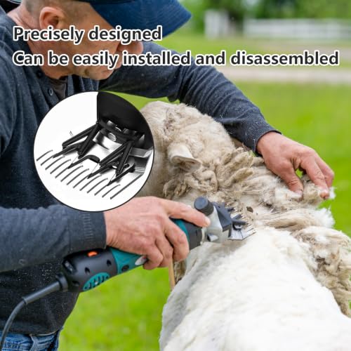 2Pcs Shearing Cutting Blade, 13 Tooth Sheep Shear Part, Stainless Steel Sheep Clipper Blade, Versatile Shearing Replacement Blades for Grooming Thick Coat Animals