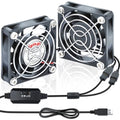 Wathai 2Pack 60mm USB Fan 5V Brushless Computer Cooling Fan with 3 Speed | 60x60x15mm USB Fans for Cooling PC Case, Raspberry Pi, Electronics Ventilation, Router Radiator, DIY Projects - size: 60x15mm(5V)