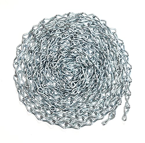 #14 x 15-FT Zinc-Plated Steel Jack Chain – Weldless Twist Chain for Hanging, Light Duty, Durable Finish