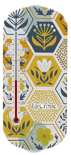 La Crosse 204-1520H 8-inch Analog Capillary Window Thermometer with Beehive - color: Canary